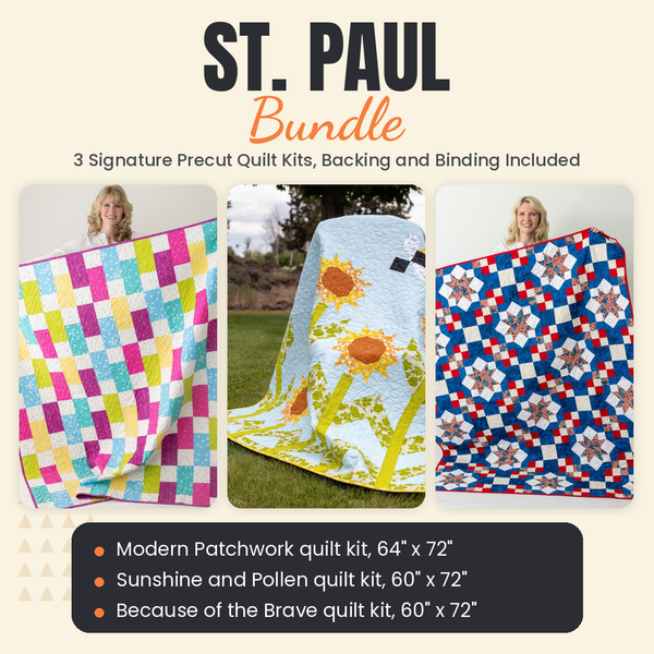 St. Paul Bundle - Modern Patchwork, Sunshine and Pollen and Because of the Brave quilts - photo 1 of 19 - The Fabric Hut