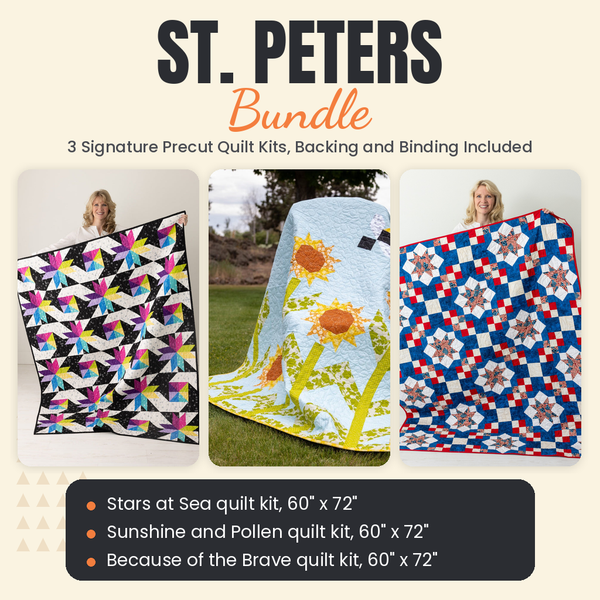 St. Peters Bundle - Stars at Sea, Sunshine and Pollen and Because of the Brave quilts - photo 1 of 19 - The Fabric Hut