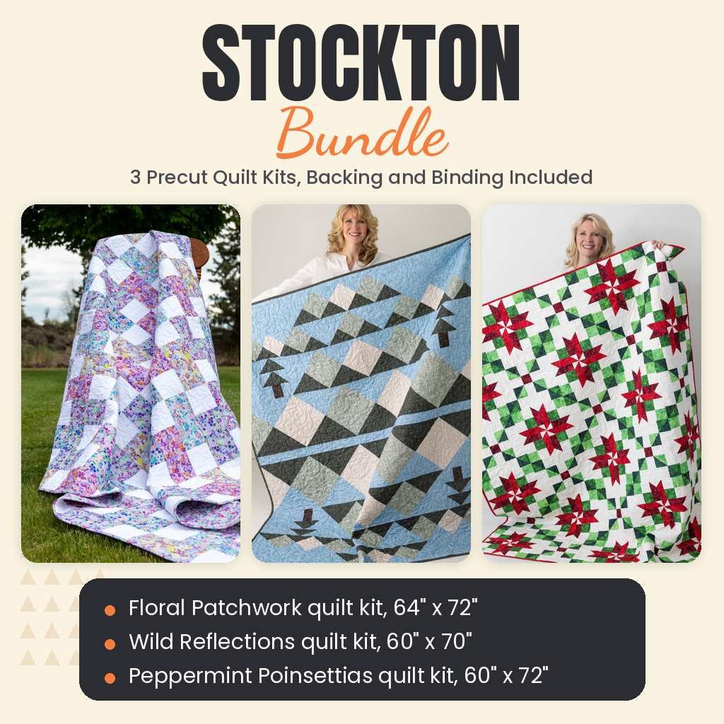 Stockton Bundle - Floral Patchwork, Wild Reflections and Peppermint Poinsettias quilts - photo 1 of 19 - The Fabric Hut