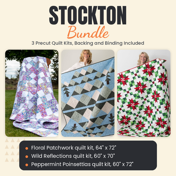 Stockton Bundle - Floral Patchwork, Wild Reflections and Peppermint Poinsettias quilts - photo 1 of 19 - The Fabric Hut