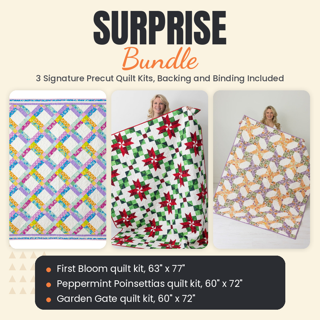 Surprise Bundle - First Bloom, Peppermint Poinsettias and Garden Gate quilts - photo 1 of 19 - The Fabric Hut
