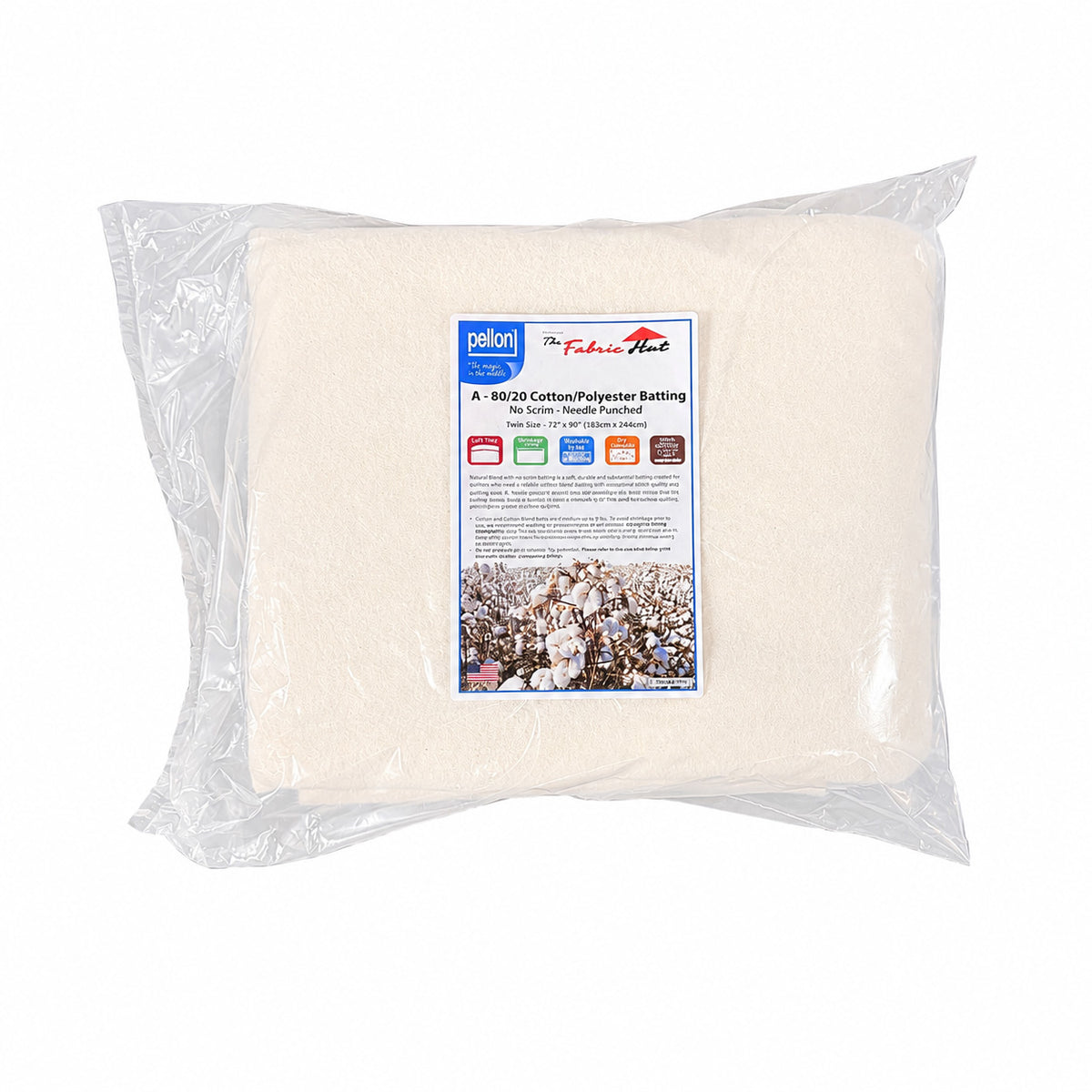 Batting 80/20 Cotton Polyester no scrim FULL 81" x 96"