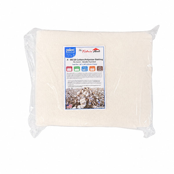 Batting 80/20 Cotton Polyester no scrim QUEEN 90" x 108"