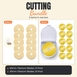 60mm Titanium Rotary Blades, 10 Pack + 45mm Titanium Rotary Blades, 10 Pack Bundle - what is in the bundle - photo 1 of 3 - The Fabric Hut