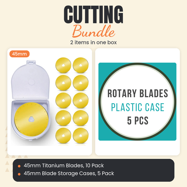 45mm Titanium Rotary Blades, 10 Pack + 45mm Blade Storage Cases, 5 Pack Bundle - what is in the bundle - photo 1 of 3 - The Fabric Hut