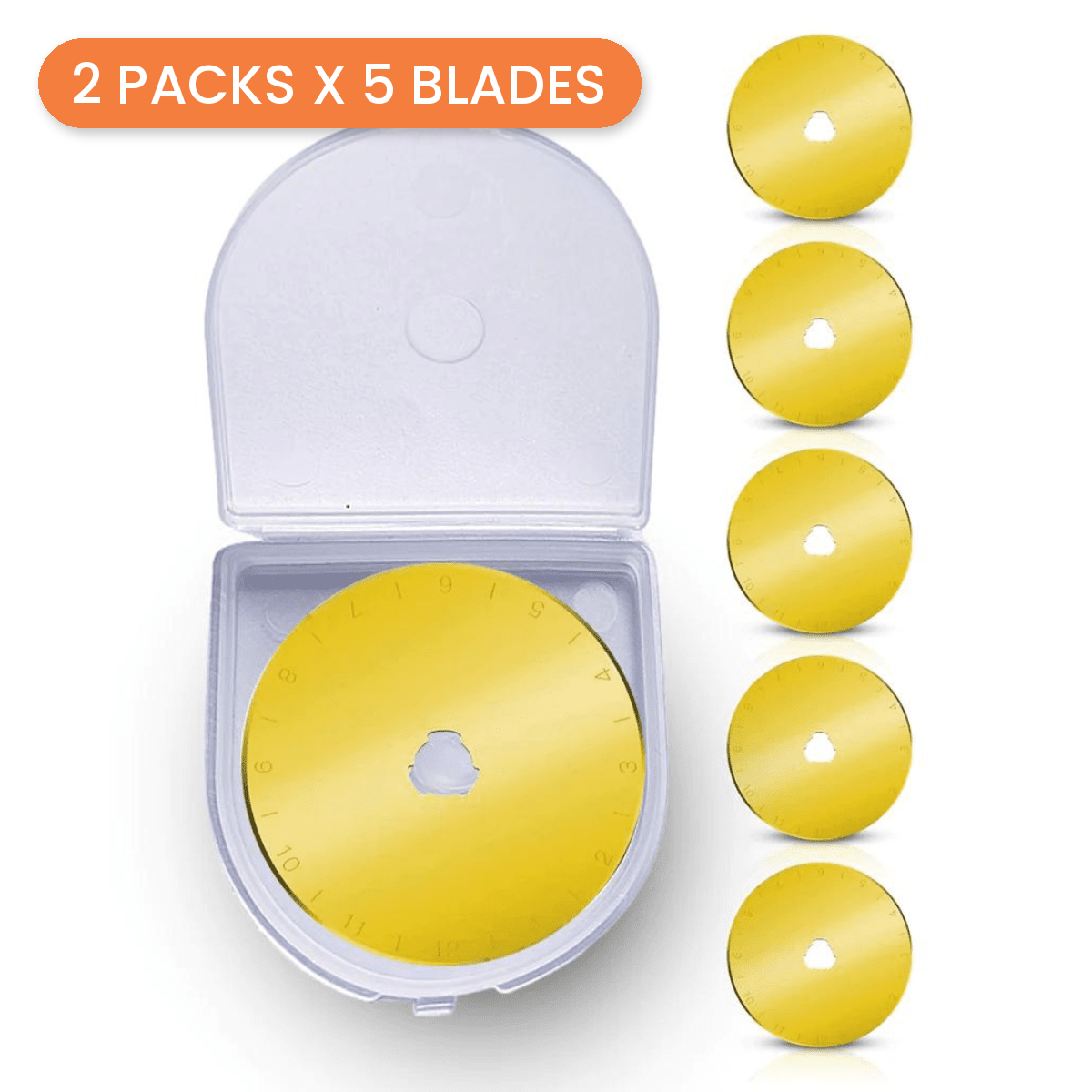 Rotary Cutter Blades, 45mm Titanium Coated, 10 Blades - 2 packs x 5 blades - photo 1 of 3 - The Fabric Hut