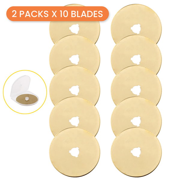 Rotary Cutter Blades, 60mm Titanium Coated, 20 Blades - 2 packs x 10 blades - photo 1 of 3 - The Fabric Hut