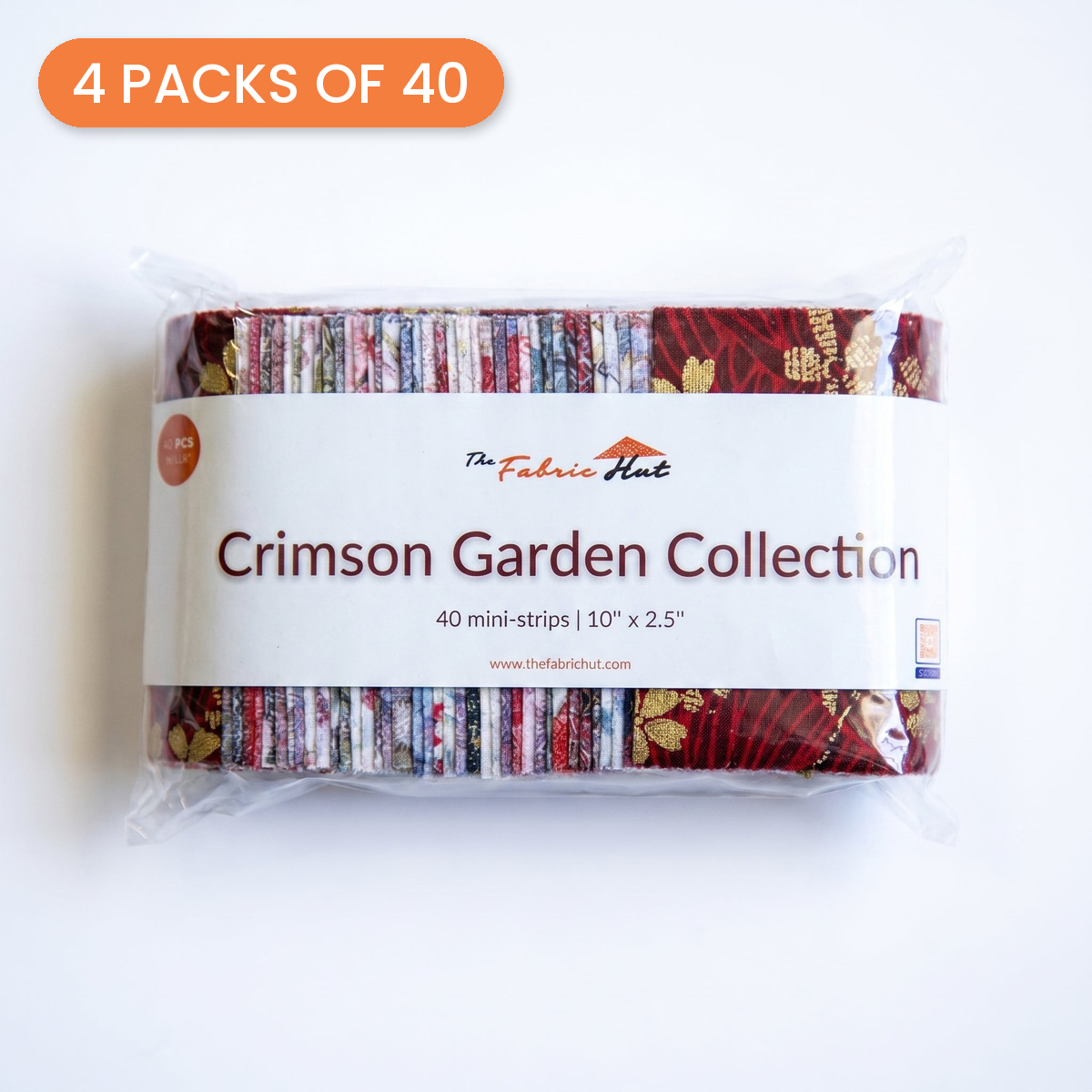 2.5" x 10" Mini Strips 160pcs - Crimson Garden Collection - 4 packs of 40 - photo 1 of 3 - The Fabric Hut