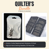 Rotary Cutter Replacement Washers, 10 Pack + Big Eye Hand Sewing Needles, 55 Piece Set Bundle - what is in the bundle - photo 1 of 3 - The Fabric Hut