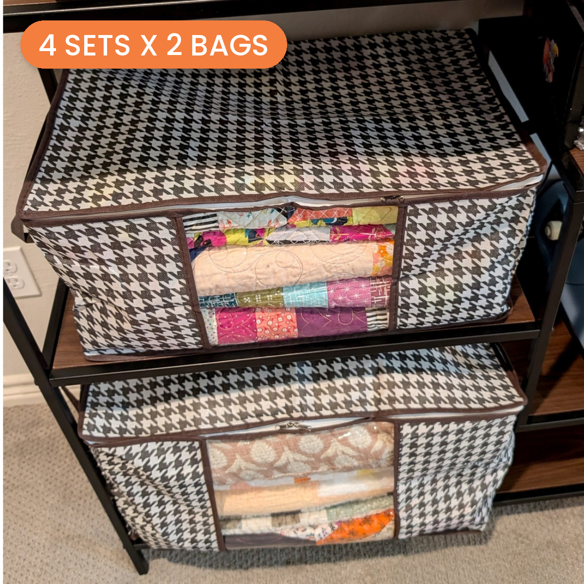 Storage Bags With Window, 50L + 75L, 8 Bags - 4 sets x 2 bags - photo 1 of 3 - The Fabric Hut