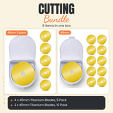 4 x 45mm Titanium Rotary Blades, 5 Pack + 2 x 45mm Titanium Rotary Blades, 10 Pack Bundle - what is in the bundle - photo 1 of 3 - The Fabric Hut