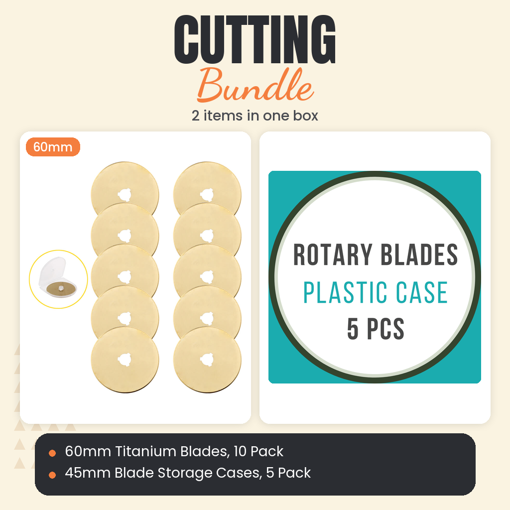 60mm Titanium Rotary Blades, 10 Pack + 45mm Blade Storage Cases, 5 Pack Bundle - what is in the bundle - photo 1 of 3 - The Fabric Hut