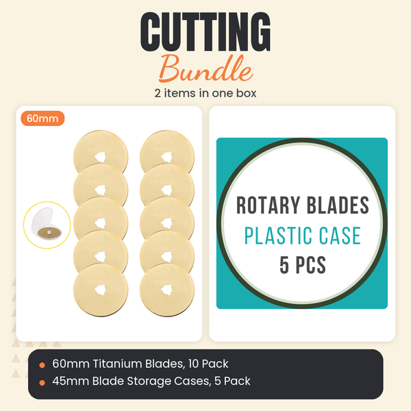 60mm Titanium Rotary Blades, 10 Pack + 45mm Blade Storage Cases, 5 Pack Bundle - what is in the bundle - photo 1 of 3 - The Fabric Hut