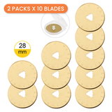 Rotary Cutter Blades, 28mm Titanium Coated, 20 Blades - 2 packs x 10 blades - photo 1 of 3 - The Fabric Hut