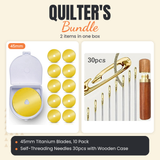 45mm Titanium Rotary Blades, 10 Pack + Self-Threading Needles 30pcs with Wooden Case Bundle - what is in the bundle - photo 1 of 3 - The Fabric Hut