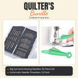 Big Eye Hand Sewing Needles, 55 Piece Set + Automatic Needle Threaders, 20 Pack Bundle - what is in the bundle - photo 1 of 3 - The Fabric Hut
