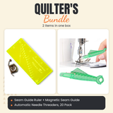 Seam Guide Ruler + Magnetic Seam Guide + Automatic Needle Threaders, 20 Pack Bundle - what is in the bundle - photo 1 of 3 - The Fabric Hut