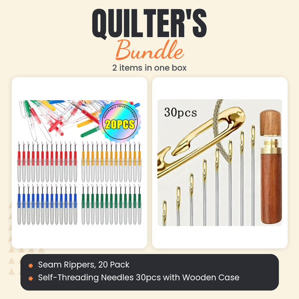 Seam Rippers, 20 Pack + Self-Threading Needles 30pcs with Wooden Case Bundle - what is in the bundle - photo 1 of 3 - The Fabric Hut