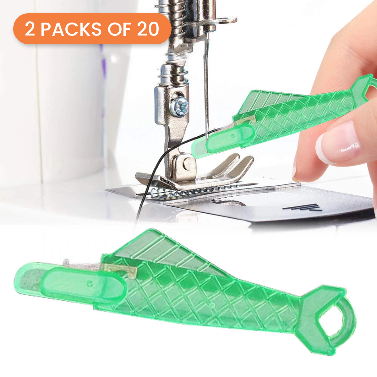 Automatic Needle Threaders, 40 Pack - 2 packs of 20 - photo 1 of 3 - The Fabric Hut