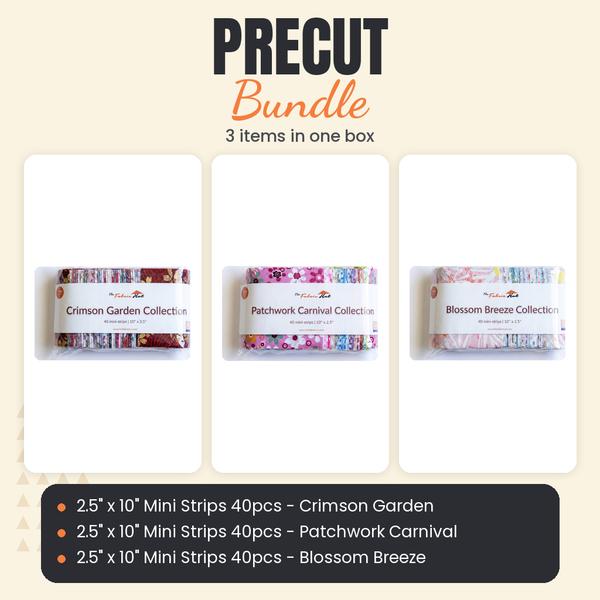 2.5" x 10" Mini Strips 120pcs - Crimson Garden + Patchwork Carnival + Blossom Breeze Bundle - what is in the bundle - photo 1 of 4 - The Fabric Hut