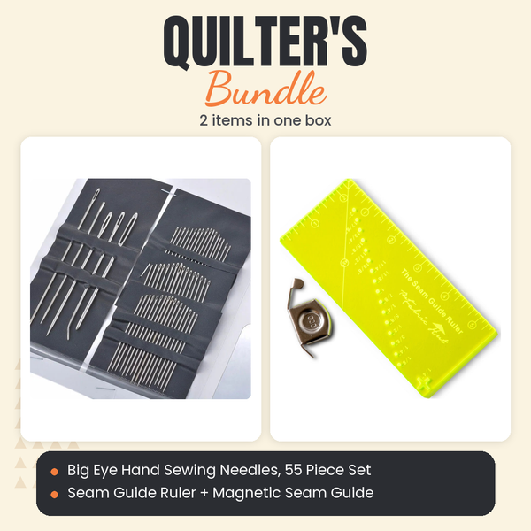 Big Eye Hand Sewing Needles, 55 Piece Set + Seam Guide Ruler + Magnetic Seam Guide Bundle - what is in the bundle - photo 1 of 3 - The Fabric Hut