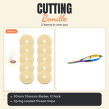 60mm Titanium Rotary Blades, 10 Pack + Spring Loaded Thread Snips Bundle - what is in the bundle - photo 1 of 3 - The Fabric Hut