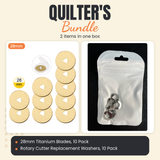 28mm Titanium Rotary Blades, 10 Pack + Rotary Cutter Replacement Washers, 10 Pack Bundle - what is in the bundle - photo 1 of 3 - The Fabric Hut