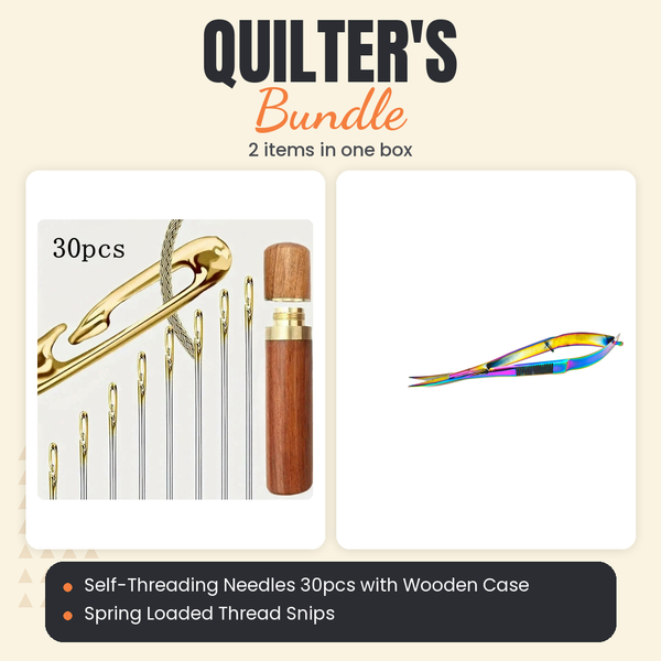 Self-Threading Needles 30pcs with Wooden Case + Spring Loaded Thread Snips Bundle - what is in the bundle - photo 1 of 3 - The Fabric Hut