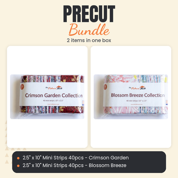2.5" x 10" Mini Strips 80pcs - Crimson Garden + Blossom Breeze Bundle - what is in the bundle - photo 1 of 3 - The Fabric Hut