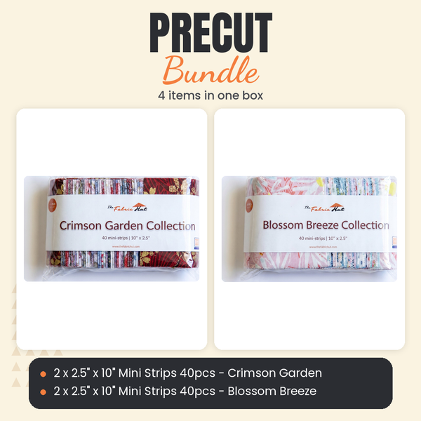 2.5" x 10" Mini Strips 160pcs - Crimson Garden + Blossom Breeze Bundle - what is in the bundle - photo 1 of 3 - The Fabric Hut