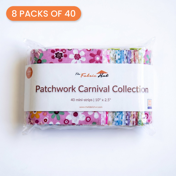 2.5" x 10" Mini Strips 320pcs - Patchwork Carnival Collection - 8 packs of 40 - photo 1 of 3 - The Fabric Hut