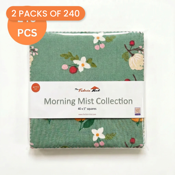5" Square Precuts 480pcs - Morning Mist Collection - 2 packs of 240 - photo 1 of 3 - The Fabric Hut
