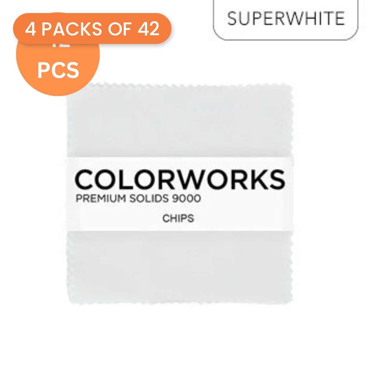 5" Square Precuts 168pcs - SuperWhite, Colorworks by Northcott - 4 packs of 42 - photo 1 of 3 - The Fabric Hut