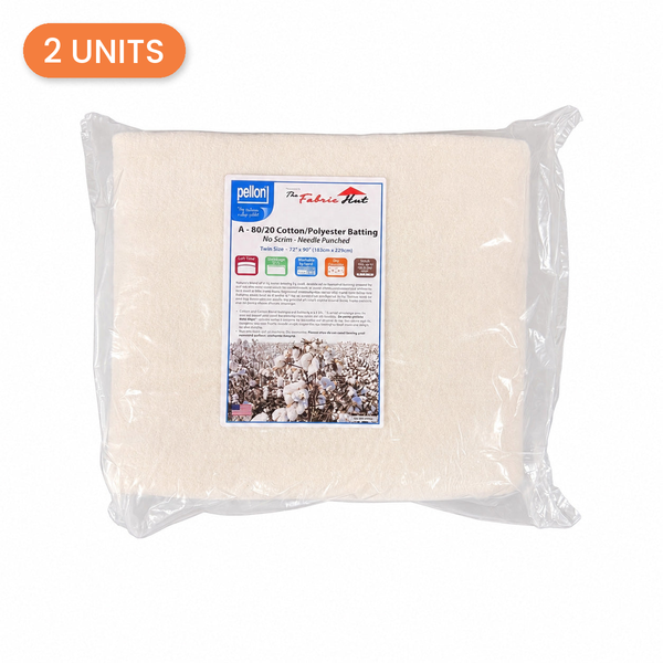 Batting 80/20 Cotton Polyester, Twin - 2 Units - 2 units - photo 1 of 2 - The Fabric Hut