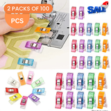 Sewing Clips 200 Pack - Quilting Clips for Binding with Seam Markings - 2 packs of 100 - photo 1 of 3 - The Fabric Hut