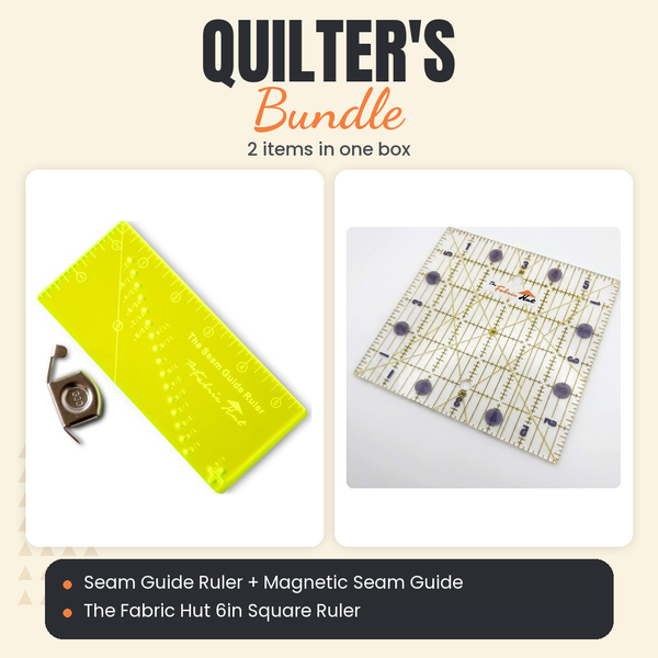 Seam Guide Ruler + Magnetic Seam Guide + The Fabric Hut 6in Square Ruler Bundle - what is in the bundle - photo 1 of 3 - The Fabric Hut