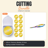 45mm Titanium Rotary Blades, 10 Pack + Spring Loaded Thread Snips Bundle - what is in the bundle - photo 1 of 3 - The Fabric Hut