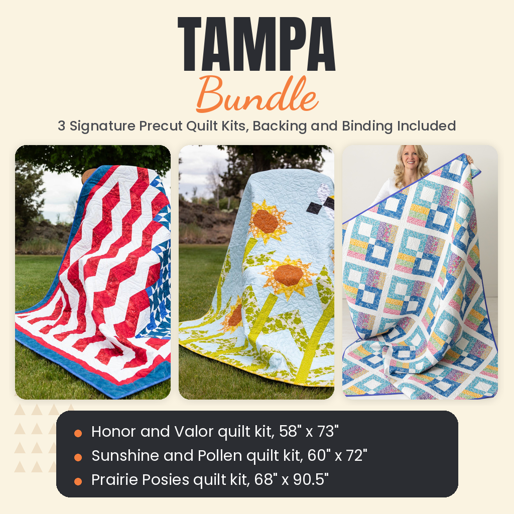 Tampa Bundle - Honor and Valor, Sunshine and Pollen and Prairie Posies quilts - photo 1 of 19 - The Fabric Hut