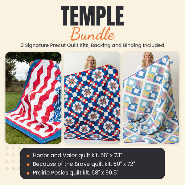 Temple Bundle - Honor and Valor, Because of the Brave and Prairie Posies quilts - photo 1 of 19 - The Fabric Hut