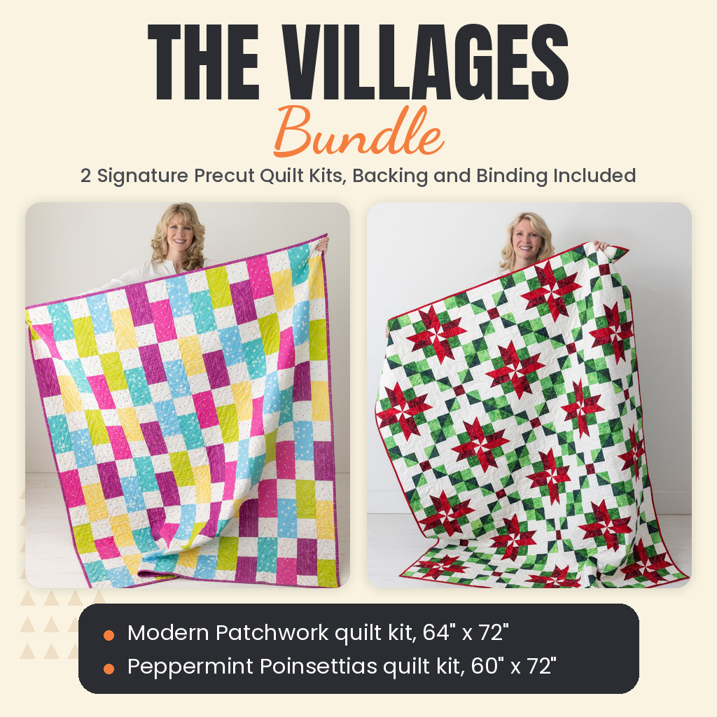 The Villages Bundle - Modern Patchwork and Peppermint Poinsettias quilts - photo 1 of 13 - The Fabric Hut