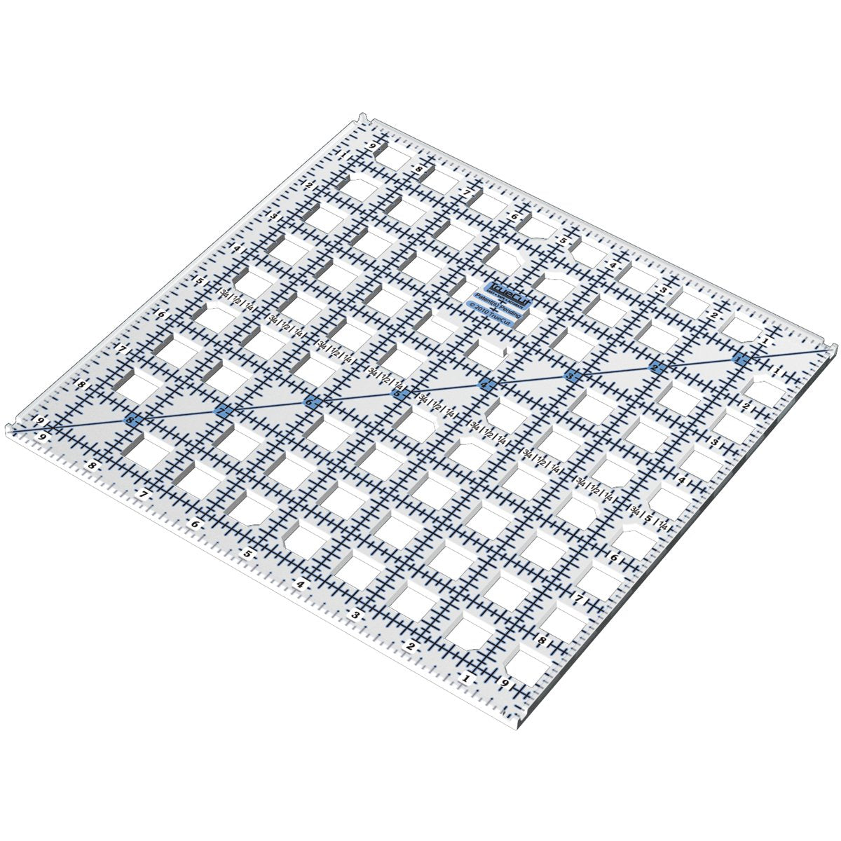TrueCut Cutting Bundle, 60mm My Comfort Ergo Cutter, 10 Titanium Blades, 9.5 inch Square Ruler and TrueGrips - TrueCut 9.5" x 9.5" Square Quilting Ruler - photo 4 of 5 - The Fabric Hut