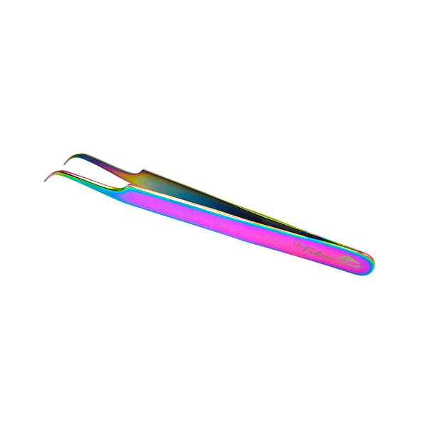 The Fabric Hut Titanium-Coated Swiss Style Angled Tweezers - Precision Grip for Detail Work