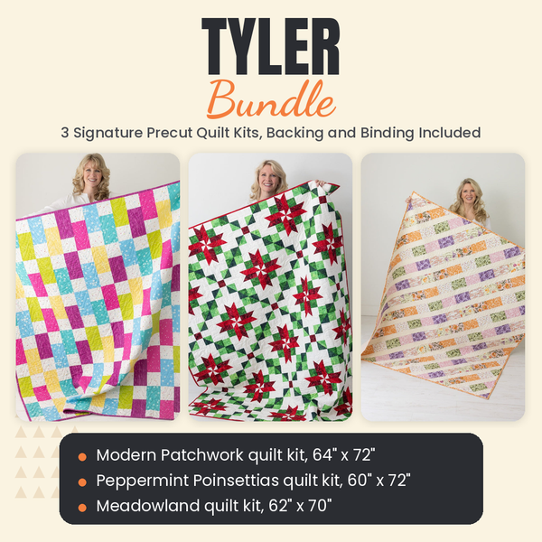 Tyler Bundle - Modern Patchwork, Peppermint Poinsettias and Meadowland quilts - photo 1 of 19 - The Fabric Hut