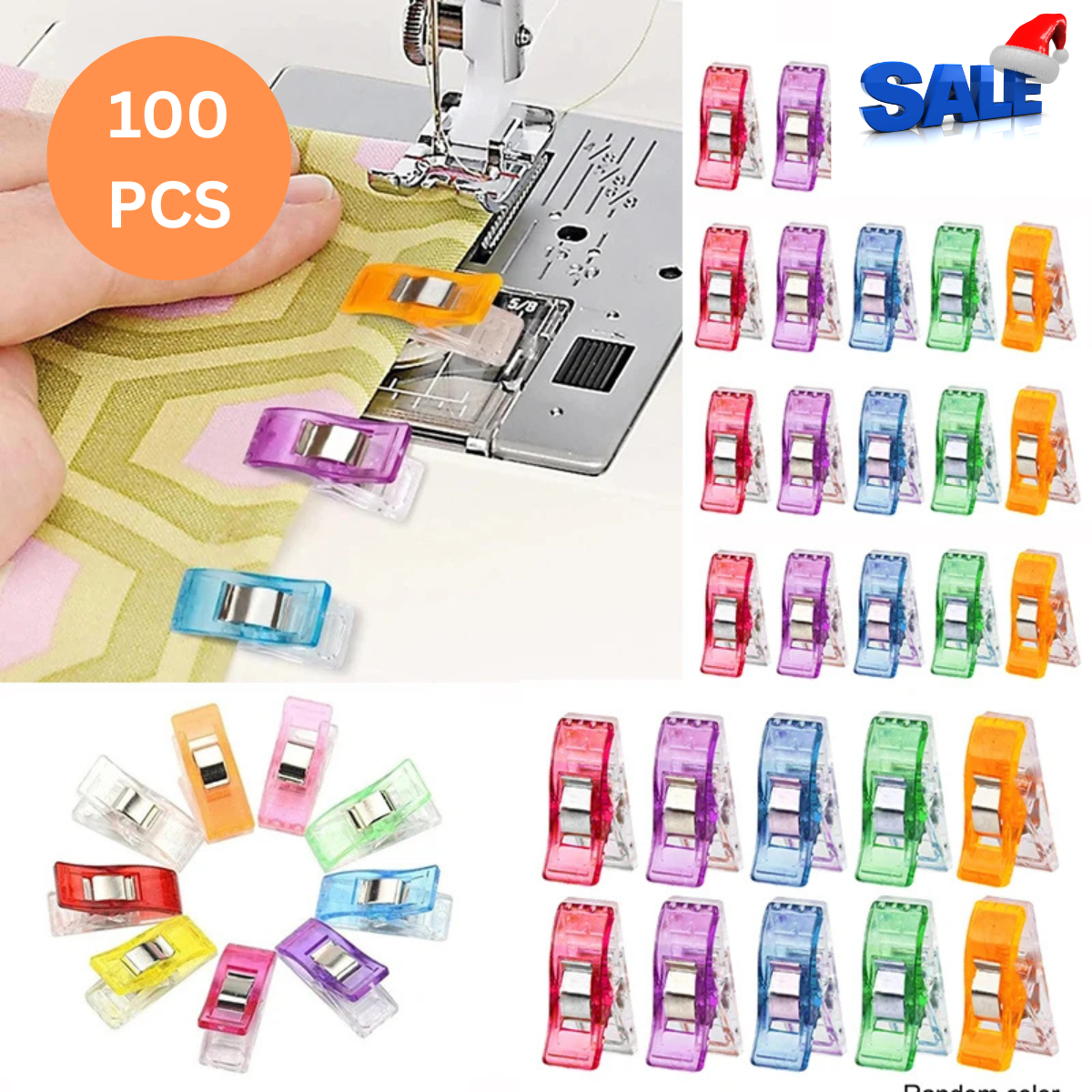 The Fabric Hut Colorful Quilting Clips - Pack of 100