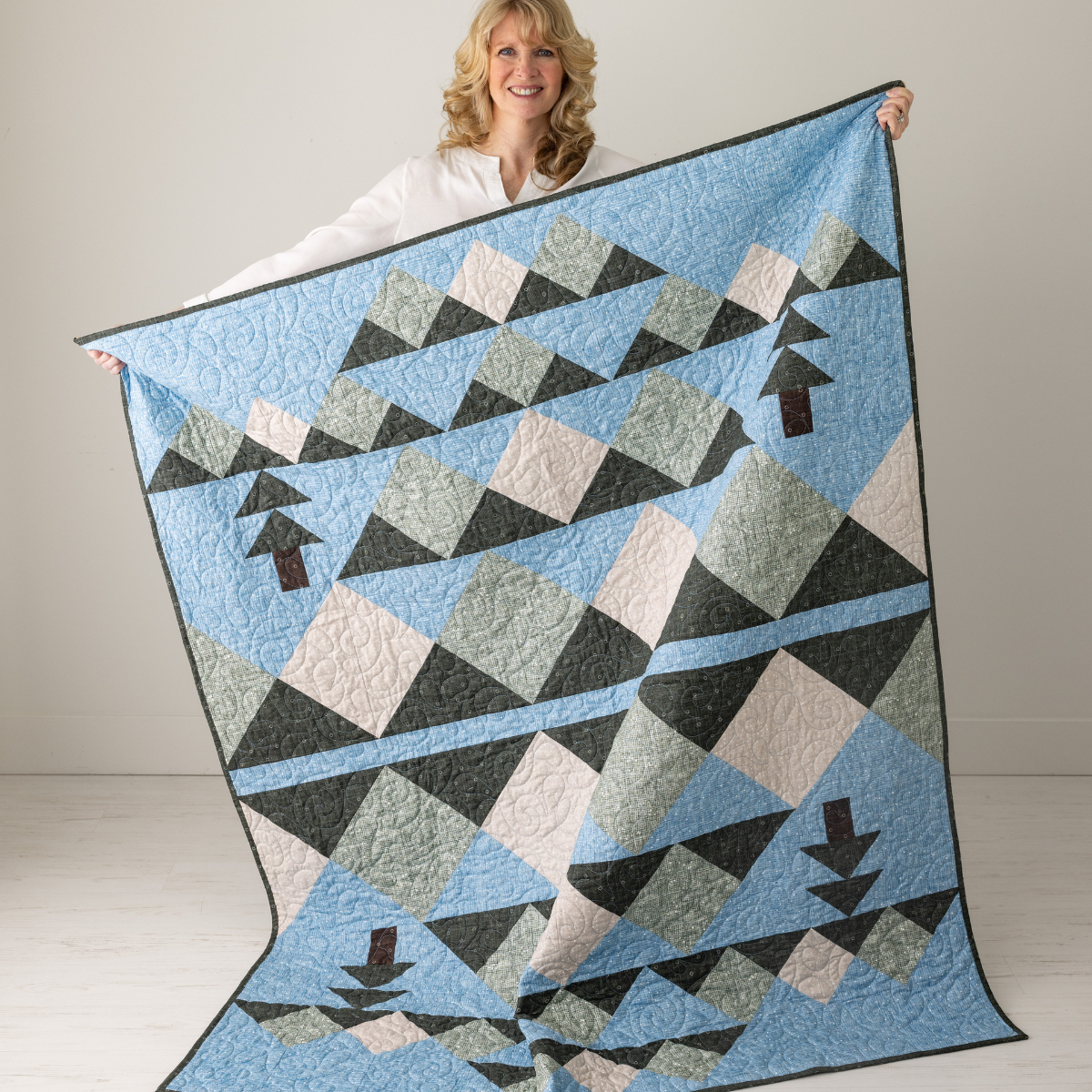 Wild Reflections Quilting Kit - Pre-Cut with Complete Backing & Binding - 60x70 inches Finished Size - Perfect for Advanced Beginners