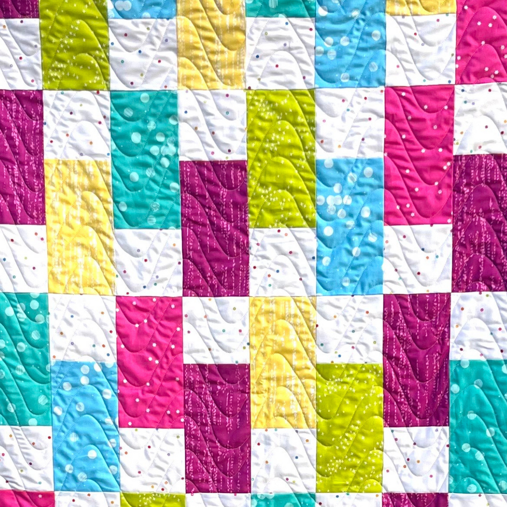 The Best Beginner Quilt Kit - Modern Patchwork - Pre-Cut with Complete Backing & Binding - 64x72 inches Finished Size