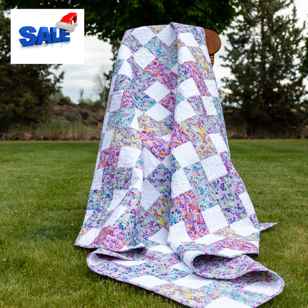 Ready-to-Sew Floral Patchwork Quilt Kit  (64" x 72") - Includes Fabric, Binding & Backing