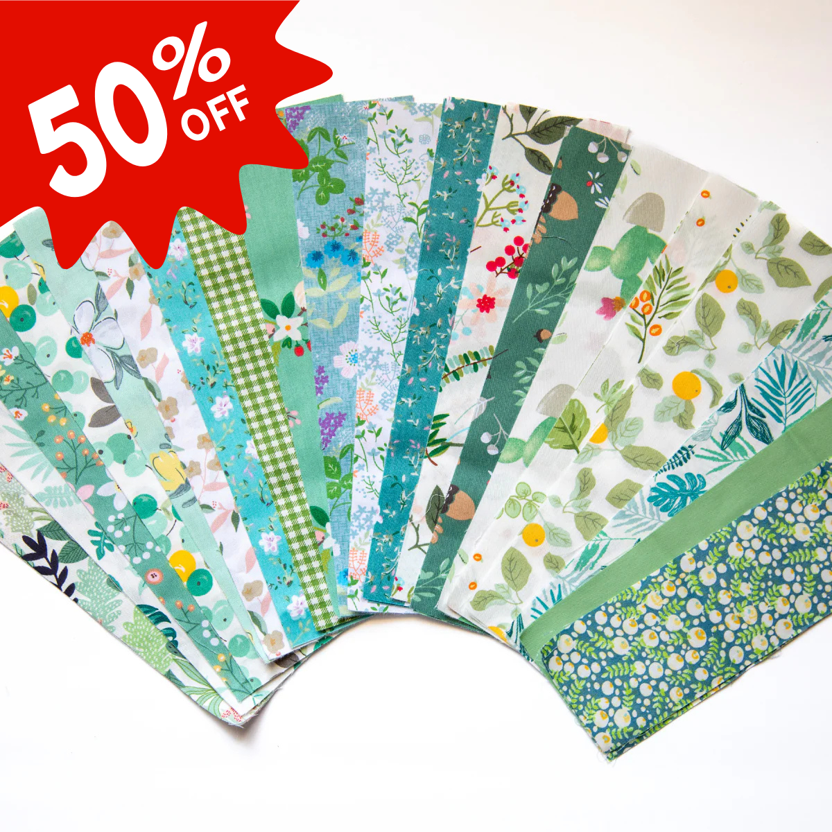 240-Piece Cotton 2.5'' x 10'' Mini Strips - Morning Mist Collection