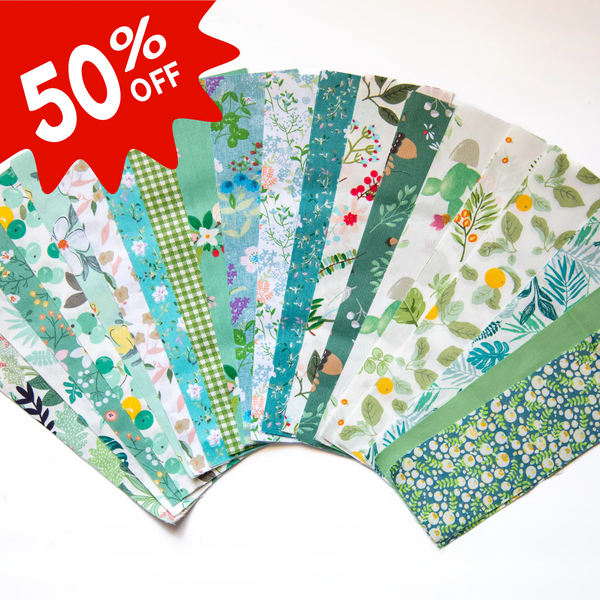 240-Piece Cotton 2.5'' x 10'' Mini Strips - Morning Mist Collection