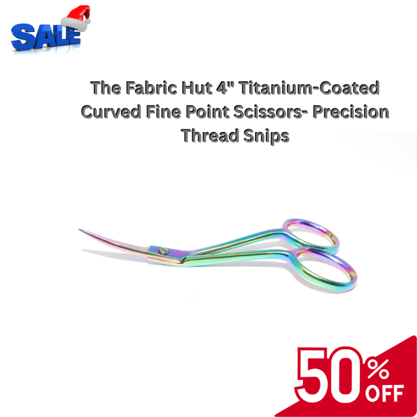 The Fabric Hut 4" Titanium-Coated Curved Fine Point Scissors- Precision Thread Snips